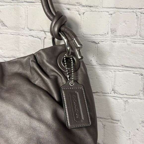 COACH Parker  HOBO Leather Shoulder‎ Bag Purse Handbag knot tie 14157